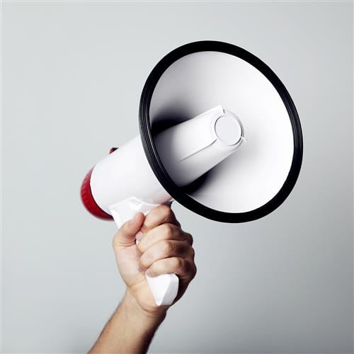 An image of a megaphone representing current opportunities available to industry.